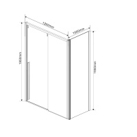 Душевой уголок Lugano VSR-1L1013CLGM-1 1300*1000, вороненая сталь, стекло прозрачное - Gidratop.ru изображение