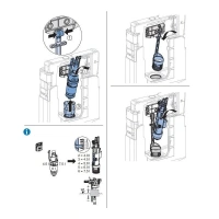 Сливной механизм для инсталляции Geberit тип 212, для Sigma, Delta и UP300, с регулировкой объема смыва и скорости потока, 244.820.00.1 - Gidratop.ru изображение