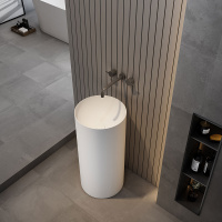 Раковина из искусственного камня Vincea VBS-6SP01MW, 400*400*850, напольная, цвет белый матовый - Gidratop.ru изображение