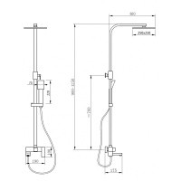 Душевая стойка ABBER Daheim AF8216 с изливом, хром - Gidratop.ru изображение