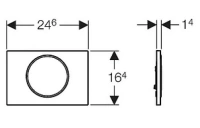 Клавиша Geberit Sigma Type 10 115.787.SN.5 для унитаза, одинарный смыв, матовая/полированная/матовая,нержавеющая сталь - Gidratop.ru изображение