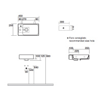 Раковина 45х25 см, 1 отв., подвесная, цвет: белый - Gidratop.ru изображение