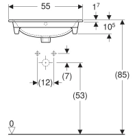 Раковина Geberit Renova Plan 122255000, 55 х 48 см, белая - Gidratop.ru изображение