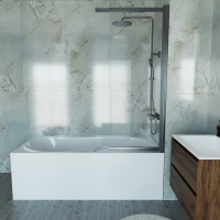 Ванна акриловая Vincea VBT-2A170-FR с каркасом 1700*750*480, пристенная, цвет белый - Gidratop.ru изображение