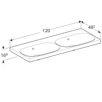 Раковина Geberit Acanto 500.628.01.2, 120 х 48,2 см, двойная, белая - Gidratop.ru изображение