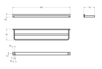 MAXIMA CZR-F-8911 Двойной полотенцедержатель, 608х113 - Gidratop.ru изображение