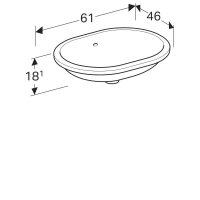 Раковина Geberit Variform 500.756.01.2 55 x 40 см овальная, встраиваемая снизу, с переливом - Gidratop.ru изображение