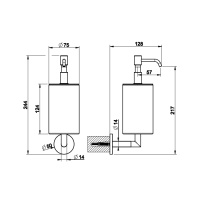 Gessi Ingranaggio дозатор для жидкого мыла настенный черный, цвет: хром - Gidratop.ru изображение