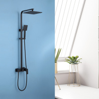 Душевая стойка ABBER Daheim AF8220B без излива, черная матовая - Gidratop.ru изображение