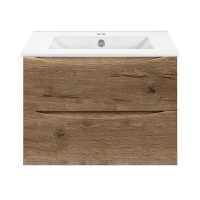База под керамическую раковину Mia Slim 700 подвесная, 2 выкатных ящика soft close, V.Oak - Gidratop.ru изображение