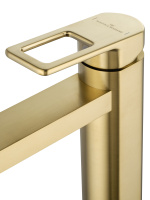 Смеситель для раковины высокий WONZON & WOGHAND FRAME, Брашированное золото (WW-88239010- BG) - Gidratop.ru изображение