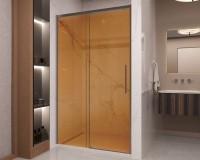 Душевая дверь Stella VDS-1ST120GSGM, 1200, вороненая сталь, стекло янтарь - Gidratop.ru изображение