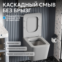 Унитаз ABBER Rechteck AC1201MG подвесной серый, безободковый - Gidratop.ru изображение