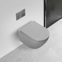 Унитаз подвесной Globo VT1-14TMG Tornado, цвет серый матовый, ультратонкое soft-close сиденье - Gidratop.ru изображение