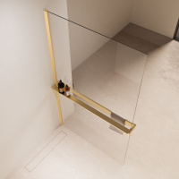 Душевая перегородка Walk-In VSW-1HR900CLG, 900*2000, матовый золотой, стекло прозрачное - Gidratop.ru изображение