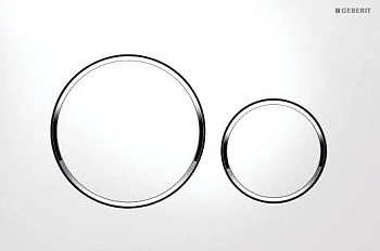 Клавиша Geberit Sigma Type 20 115.882.KJ.1 рамка и кнопки: белые, обод: хром глянцевый, двойной смыв