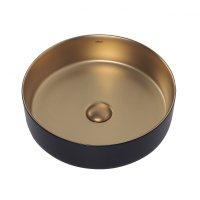 Раковина накладная ABBER Bequem AC2109BG матовое золото с черным - Gidratop.ru изображение