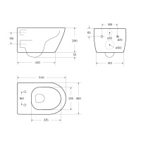 Чаша подвесного унитаза CEZARES MOLVENO CZR-2468-TH-R - Gidratop.ru изображение