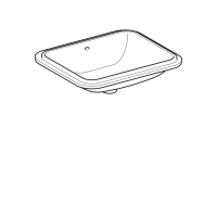 Раковина Geberit Variform 500.764.01.2 50 x 40 см прямоугольная, встраиваемая снизу, с переливом - Gidratop.ru изображение