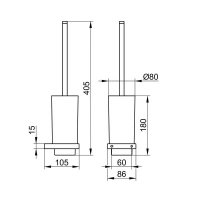 Ершик настенный для туалета Keuco Edition 11 11164039000, бронза шлифованная - Gidratop.ru изображение