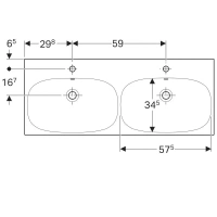 Раковина Geberit Acanto 500.627.01.2, 120 х 48,2 см, двойная, белая - Gidratop.ru изображение