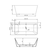 Ванна акриловая Vincea VBT-425-1700 1700*800*600, цвет белый, щелевой перелив - Gidratop.ru изображение