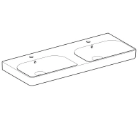 Раковина Geberit Smyle Square 500.223.01.1, двойная, 120 х 48 см, белая - Gidratop.ru изображение