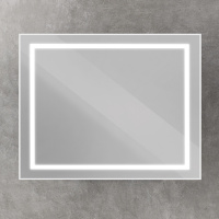 Зеркало в алюминиевой раме со встроенным светильником и сенсорным выключателем и сенсорным выключателем по периметру рамы, SPC-KRAFT-1000-800-SENS-AL, 1000x800x32 мм - Gidratop.ru изображение
