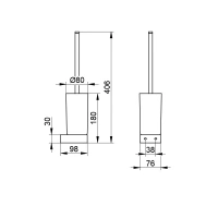 Ершик Keuco Amaro 01864014000 (запасная часть с ручкой), белый/хром - Gidratop.ru изображение