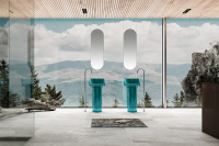 Раковина отдельностоящая прозрачная ABBER Kristall AT2702Aquamarin бирюзовая - Gidratop.ru изображение