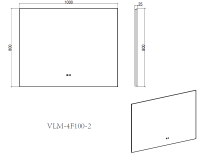 Зеркало LED VLM-4F100GM-2 1000х800 c сенсорным выключателем, антизапотевание, вороненая сталь - Gidratop.ru изображение