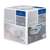 Подвесной унитаз Villeroy&Boch Subway 3.0, технология TwistFlush, крышка QuickRelease, микролифт, 4670TS01, альпийский белый - Gidratop.ru изображение