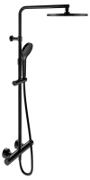 Душевая система Keuco Plan Blue 53926372321, термостат, верхний душ, душевая лейка, черный матовый - Gidratop.ru изображение