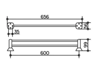 Полотенцедержатель Keuco City.2 02703010600 60 см двойной, хром - Gidratop.ru изображение