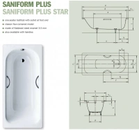 Стальная ванна Kaldewei Saniform Plus Star мод. 330, 140 х 70 х 41 см, с отверстиями для ручек - Gidratop.ru изображение
