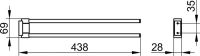 Полотенцедержатель двойной, поворотный Keuco Plan 14918370000, 438 мм, черный матовый - Gidratop.ru изображение