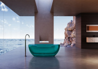 Прозрачная ванна ABBER Kristall AT9703Aquamarin бирюзовая - Gidratop.ru изображение