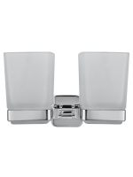 Два стакана для зубных щеток с держателем WONZON & WOGHAND STILL, Хром (WW-6628) - Gidratop.ru изображение