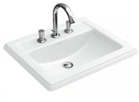 Раковина Villeroy&Boch Hommage 710263R1, 63 х 52,5 см, альпийский белый, встраиваемая, CeramicPlus, с переливом - Gidratop.ru изображение