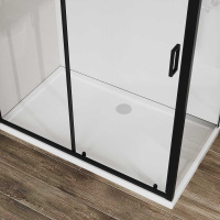 Душевой уголок City VSR-5CT9011CLB, 1100*900, черный, стекло прозрачное - Gidratop.ru изображение