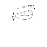 Раковина Geberit Renova 500.374.01.1, 36 х 25 см, белая - Gidratop.ru изображение