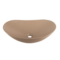 Раковина накладная керамическая, бежевая матовая, BB1404-H316, 605x370x150 - Gidratop.ru изображение