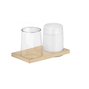 Держатель Keuco Edition 11 11153039000, со стаканом и дозатором для жидкого мыла, цвет бронза шлифованная