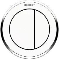 Клавиша смыва Geberit Omega 116.057.KJ.1 Type 12, клавиша - белый, декор - хром - Gidratop.ru изображение