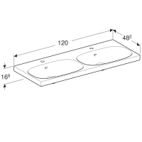 Раковина Geberit Acanto 500.627.01.2, 120 х 48,2 см, двойная, белая - Gidratop.ru изображение