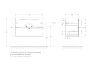 MARINO-CER-MINI База под раковину подвесная с двумя выкатными ящиками, Rovere Bianco, 796x390x500, MARINO-CER-MINI-800-2C-SO-WO-P - Gidratop.ru изображение