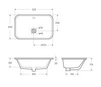 Раковина керамическая встраиваемая снизу BB1009 - Gidratop.ru изображение