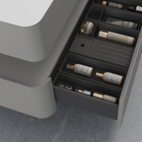 База под раковину Caprise 1000 подвесная, 1 выкатной ящик soft close, светло-серый матовый - Gidratop.ru изображение