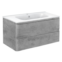 База под раковину Vico 1000 подвесная, 2 выкатных ящика soft close, Beton - Gidratop.ru изображение