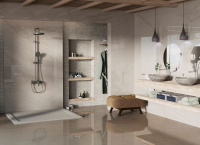 Душевая стойка VSFS-413GM с изливом, вороненая сталь - Gidratop.ru изображение